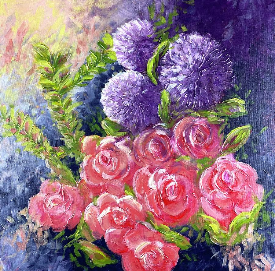 Flowers Still Life Painting - Awakening by Kim Cook