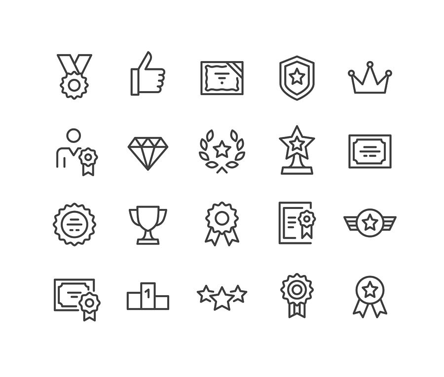 Awards Icons - Classic Line Series Drawing by -victor-