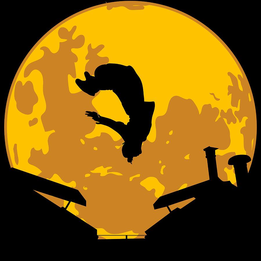 Awesome And Cool Parkour Tshirt Design Parkour Moon Freestyle Jumping Race Freerun Sports Mixed Media By Roland Andres