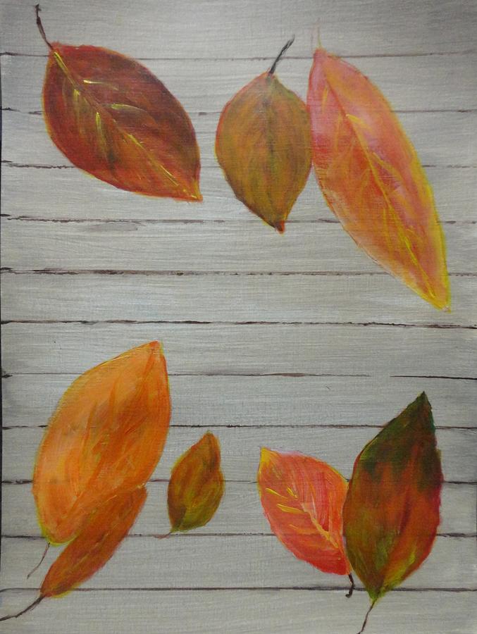Awesome Autumn Falling Leaves Painting by Rosie Foshee
