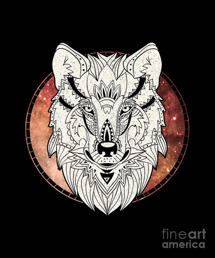 Galaxy Wolf Head Howling at original the