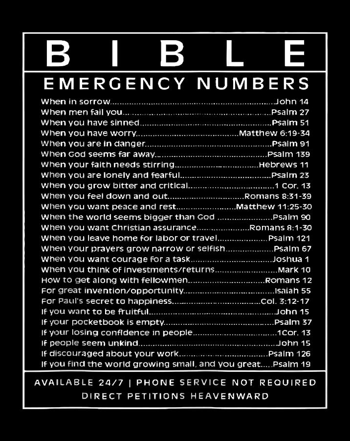 Awesome Christian Shirts Bible Emergency Hotline Numbers Zip Gift Items ...