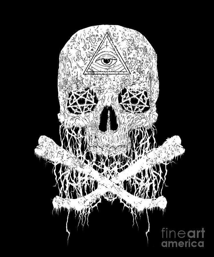 Awesome Creepy Melting Skull Bones Digital Art By The Perfect Presents