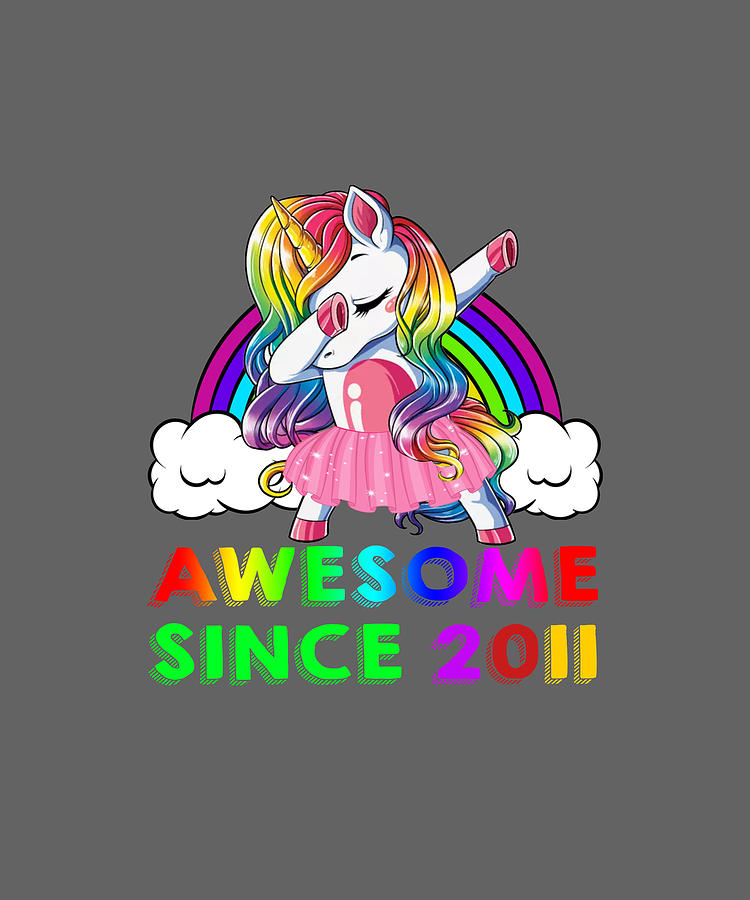 16x16 14 years old dabbing unicorn birthday gift shop Awesome Since 2007 Dabbing Unicorn 14 Year Old 14th Birthday Throw Pillow Multicolor 