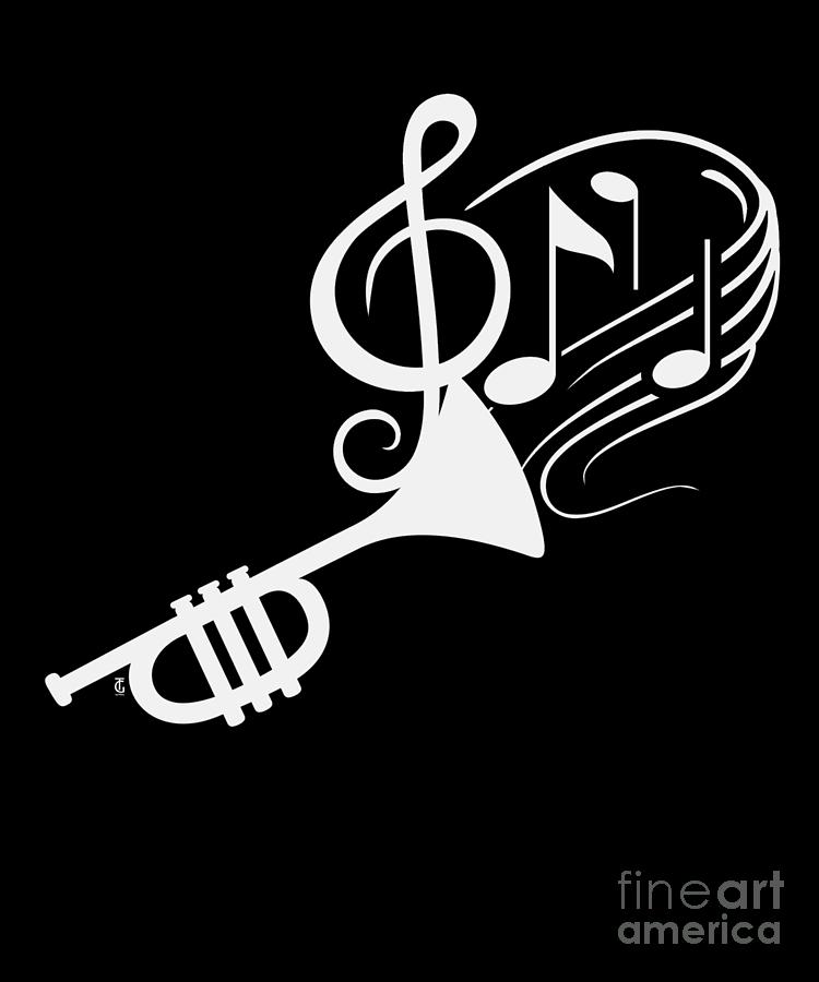 Awesome Trumpet Music Notes Musician Instrument Digital Art by Thomas ...