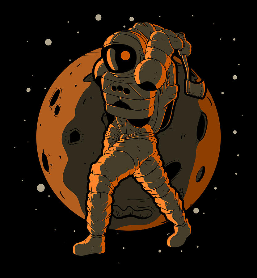 Axe Throwing Astronaut Outer Space Spaceman Digital Art by Kevin Garbes ...