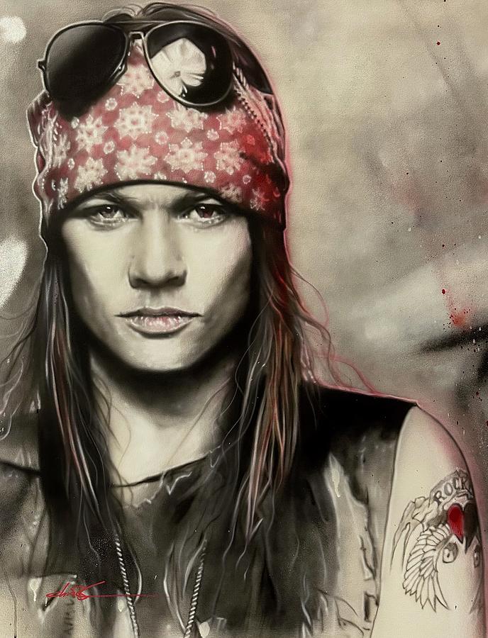 Axl store Rose Portrait original painting