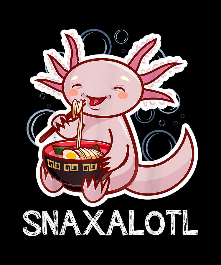 Axolotl Eating Ramen Digital Art By Tam Nguyen Art