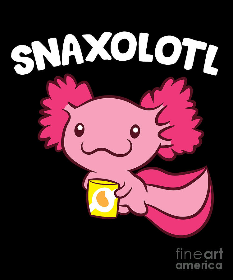 Axolotl Lover Snaxolotl Kawaii Axolotl Food Sweets Digital Art By Eq 