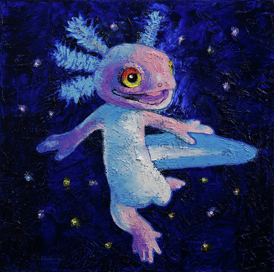 Axolotl Painting by Michael Creese
