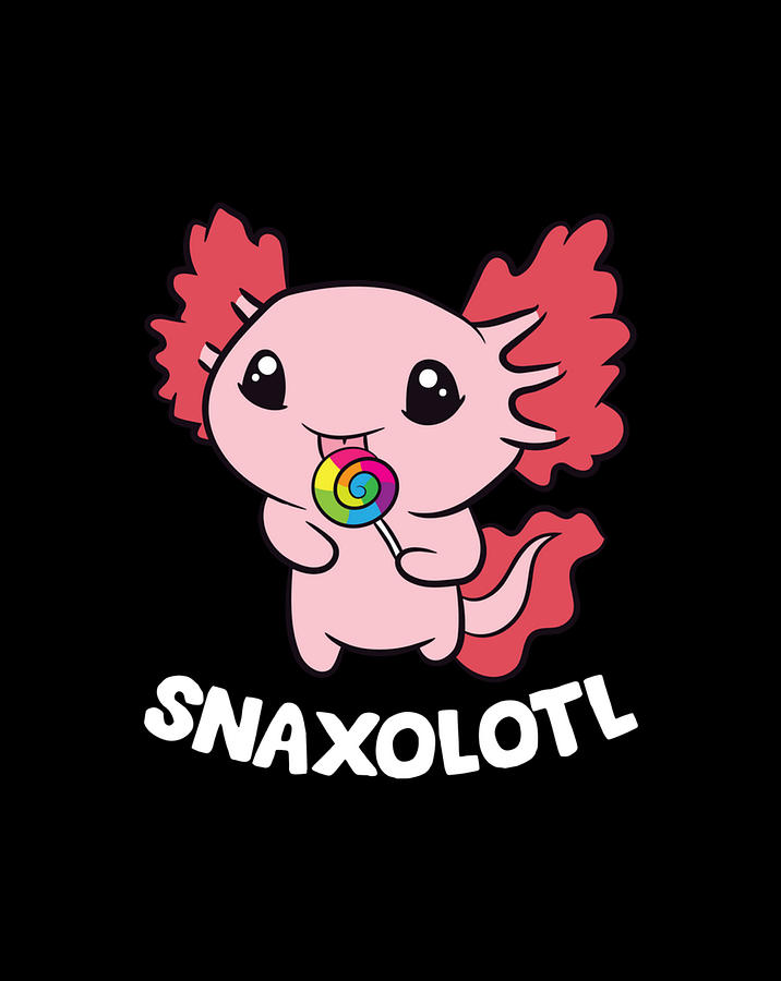 Axolotl Sweets Lollipop Snaxolotl Kawaii Axolotl Digital Art by Nguyen Hung