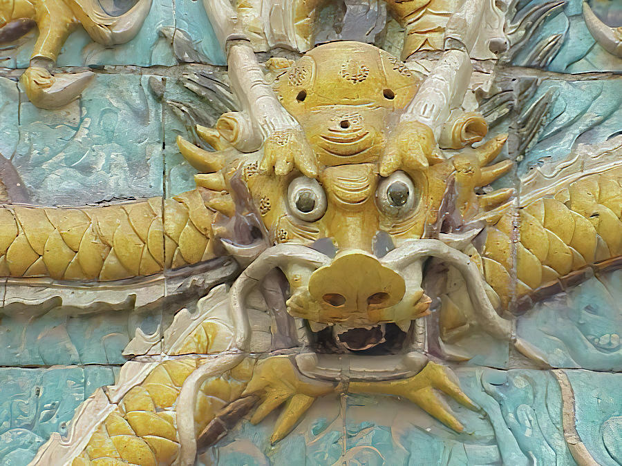 #aYearForArt Dragon Head tile screen wall  Photograph by Steve Estvanik