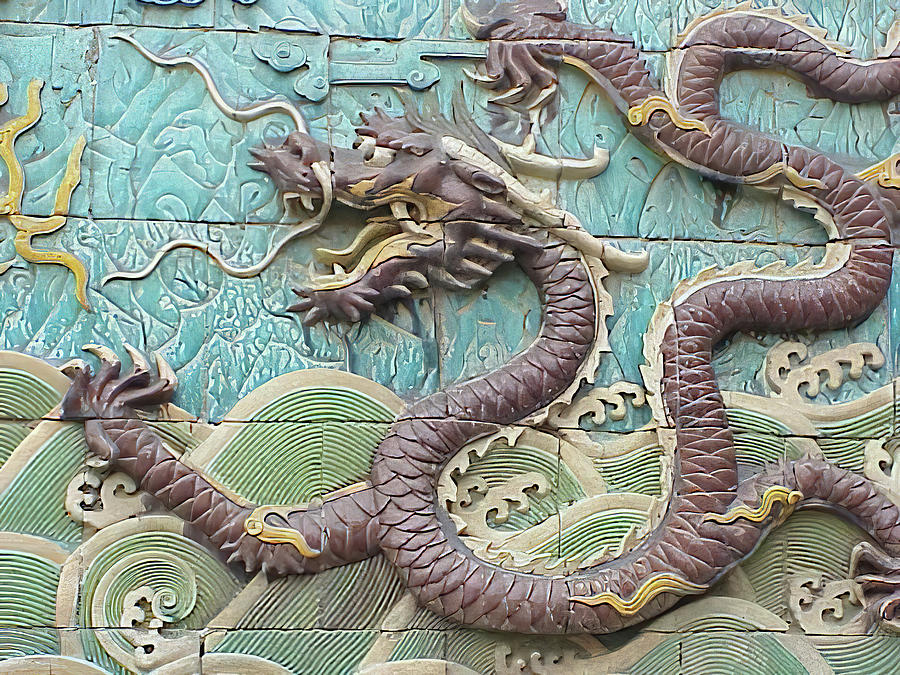 #aYearForArt Dragon tile screen wall  Photograph by Steve Estvanik