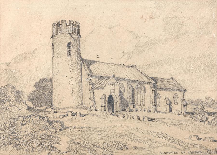 Aylmerton Church Norfolk from the SouthWest art Drawing by John Sell ...