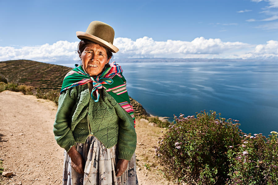 Aymara woman on Isla del Sol, Bolivia Photograph by Hadynyah