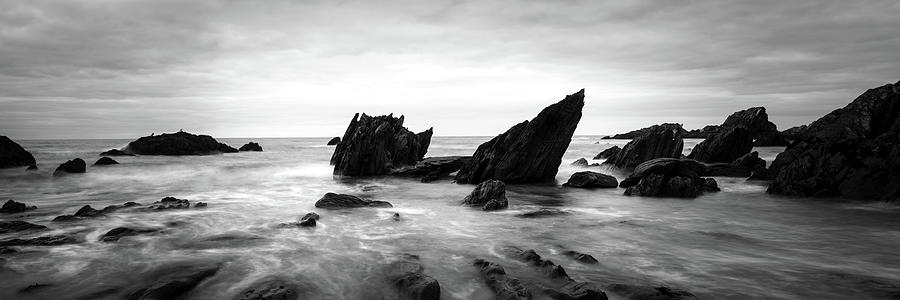 Ayrmer Cove South Hams Deven south west coast path black and white 3 Photograph by Sonny Ryse