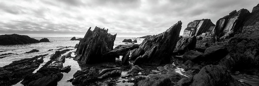 Ayrmer Cove South hams Devon Black and White Photograph by Sonny Ryse