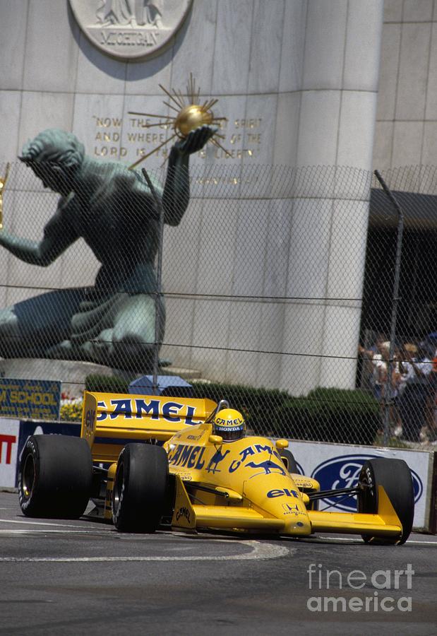 Detroit Photograph - Ayrton Senna. 1987 Detroit Grand Prix by Oleg Konin