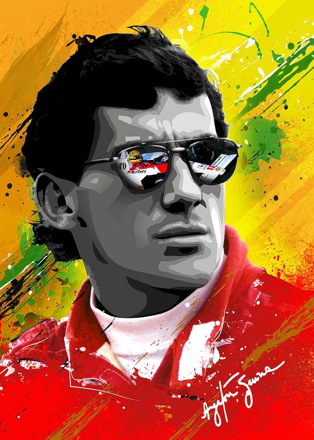 Ayrton Senna Portrait Poster Micho Abstract Tapestry - Textile by Grant ...