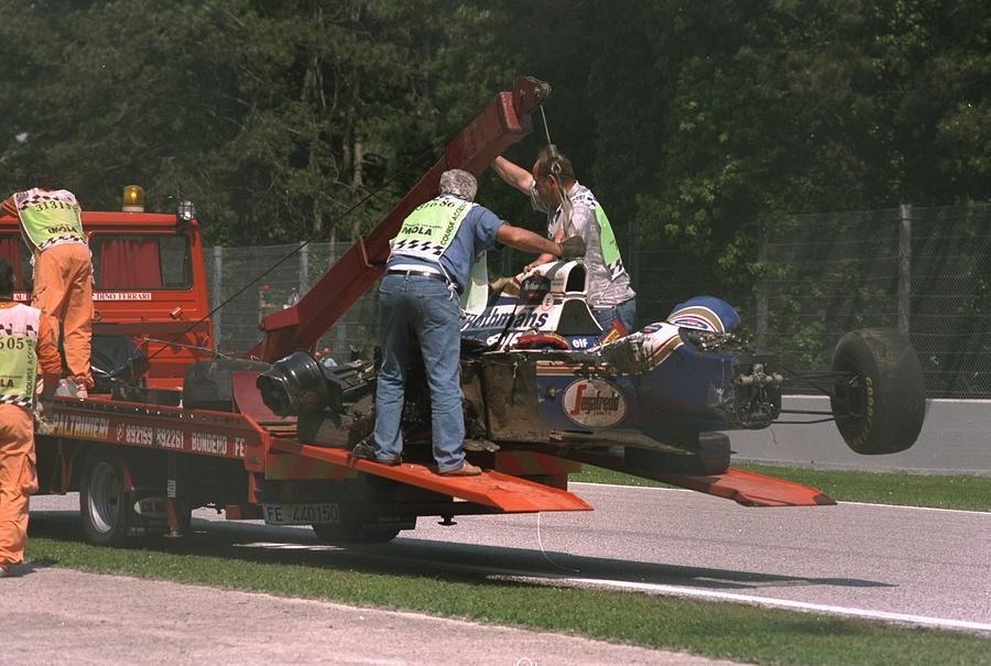 Ayrton Sennas car after the crash Photograph by Anton Want