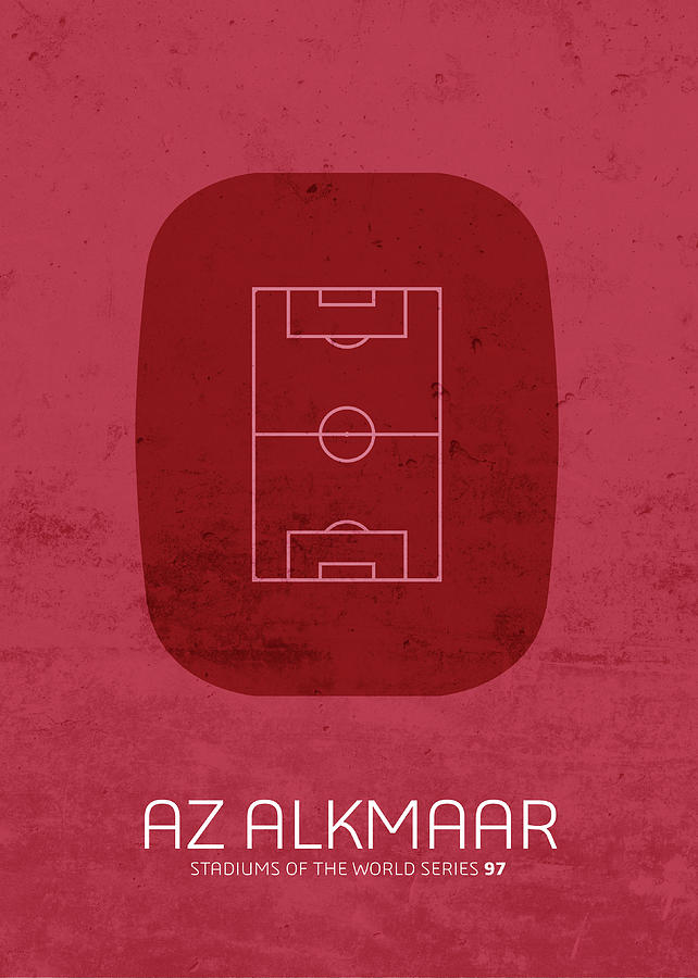 Az Mixed Media - Az Alkmaar Stadium Football Soccer Minimalist Series by Design Turnpike Az Mixed Media - Az Alkmaar Stadium Football Soccer Minimalist Series by Design Turnpike