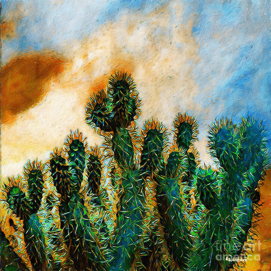 Cactus 1 Painting by Linda Weinstock