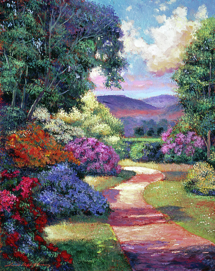 Azalea Spring Pathway Painting by David Lloyd Glover