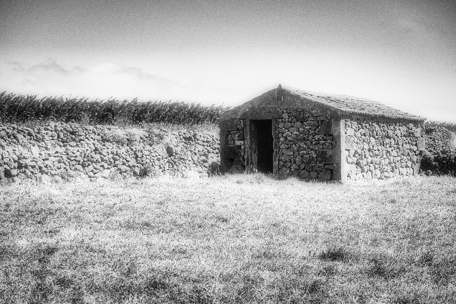 Azorean Stone Shed BW Photograph by Marco Sales