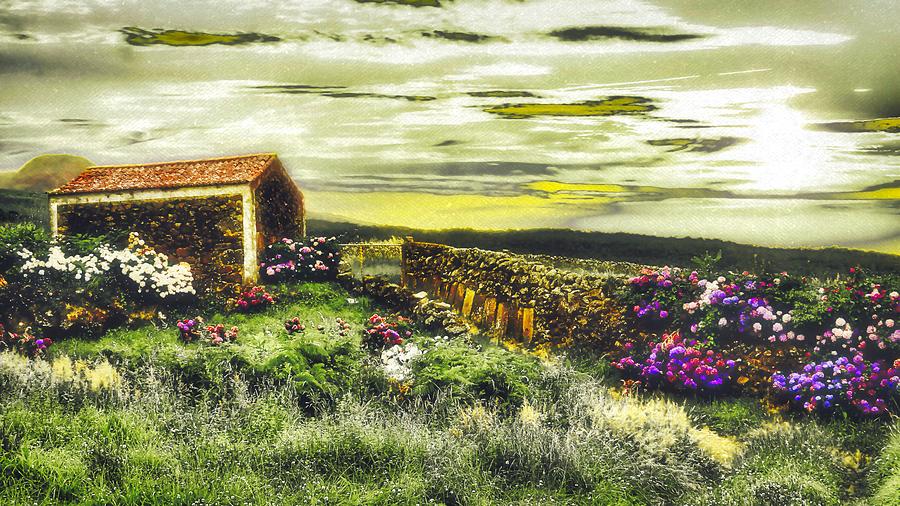 Azorean Stone Shed Sunset Photograph by Marco Sales