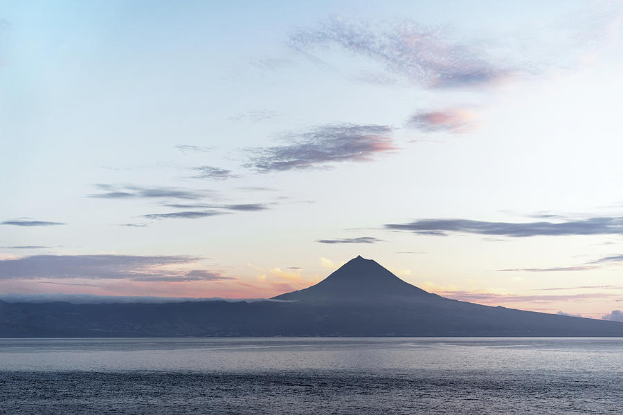 View Photograph - Azores - View over water to the volcano Pico in the evening ligh by Ralf Lehmann View Photograph - Azores - View over water to the volcano Pico in the evening ligh by Ralf Lehmann