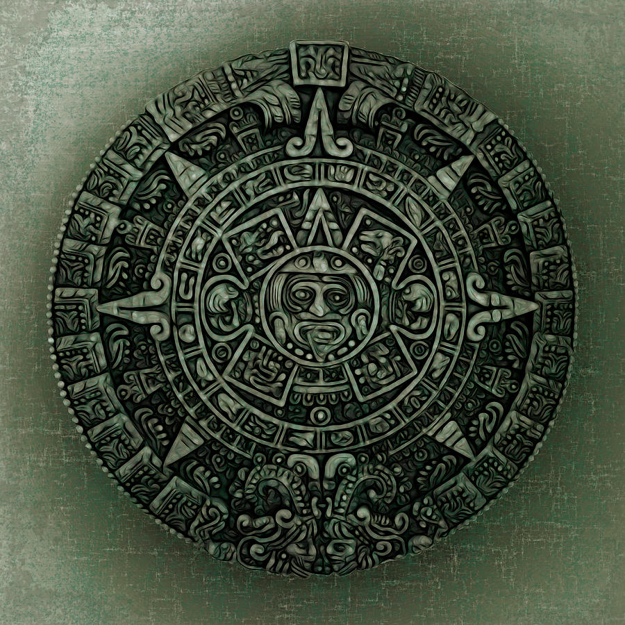 Aztec Calendar Grunge  Background Photograph by Leslie Montgomery