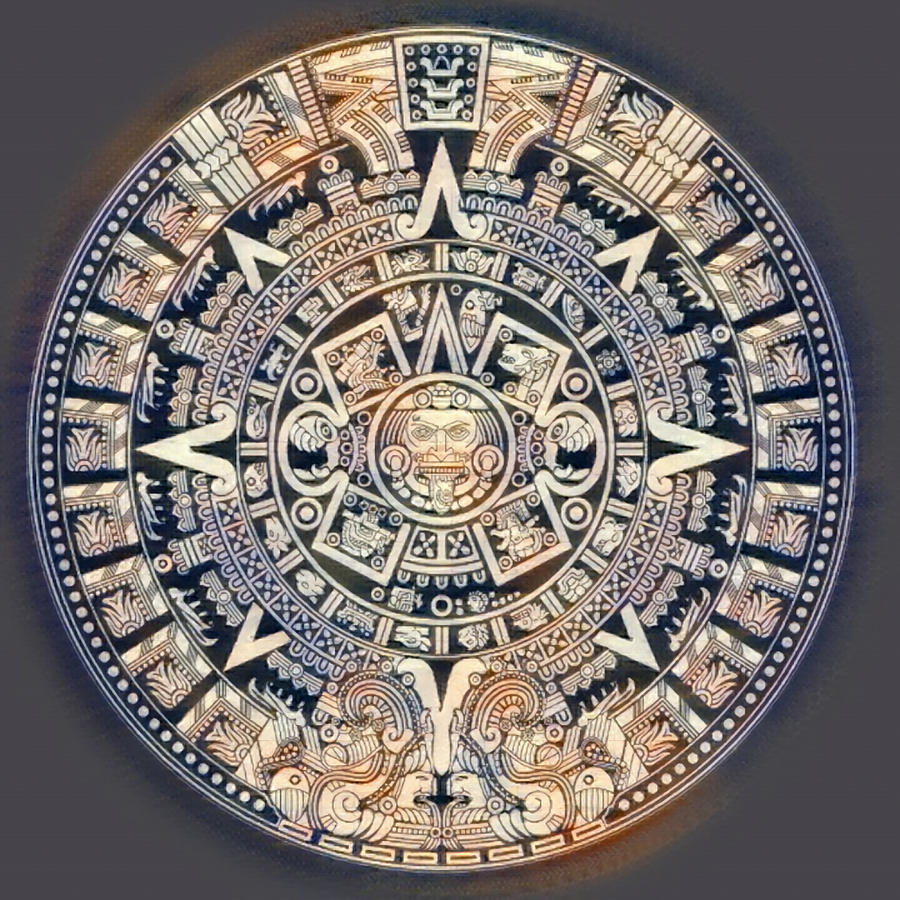 Aztec Calendar No 3 Poster Painting by Dominic Thomas Fine Art America