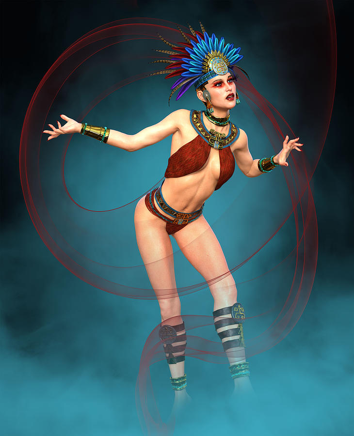 Aztec Dancer Fashion 1 Digital Art