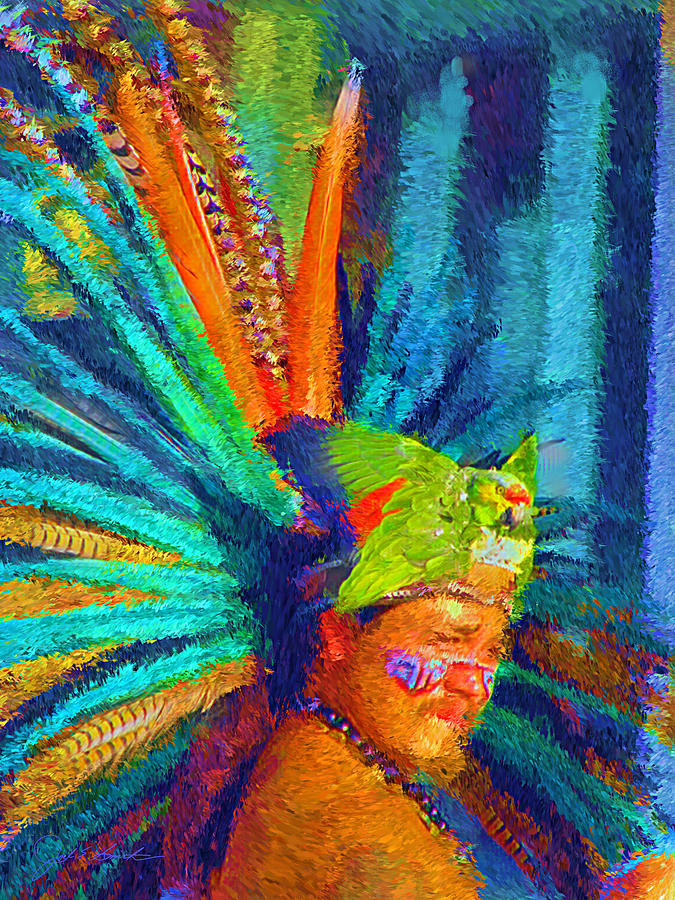 Aztec Dancer Painting by Joel Smith