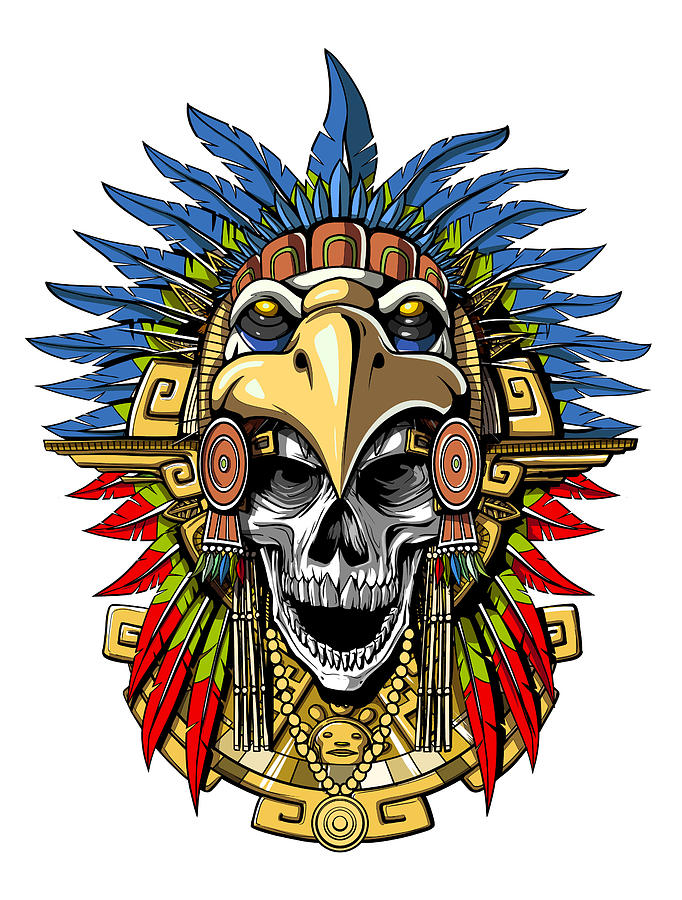 Aztec Eagle Warrior Skull