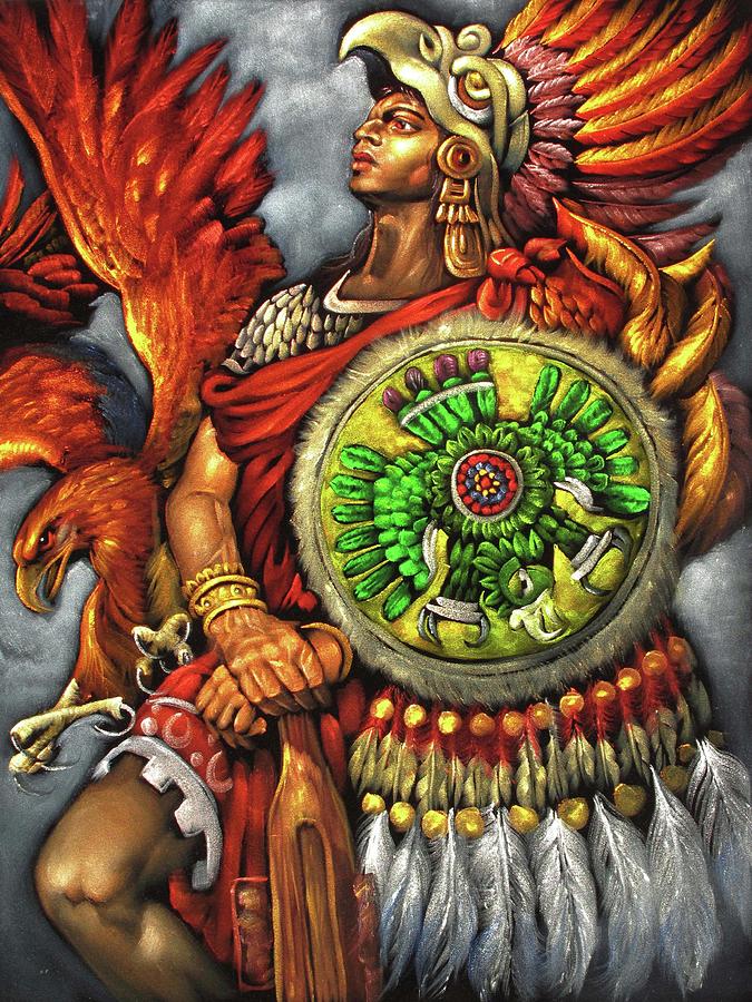 Aztec Eagle warrior knight Painting by Andres Gonzalez - Fine Art America