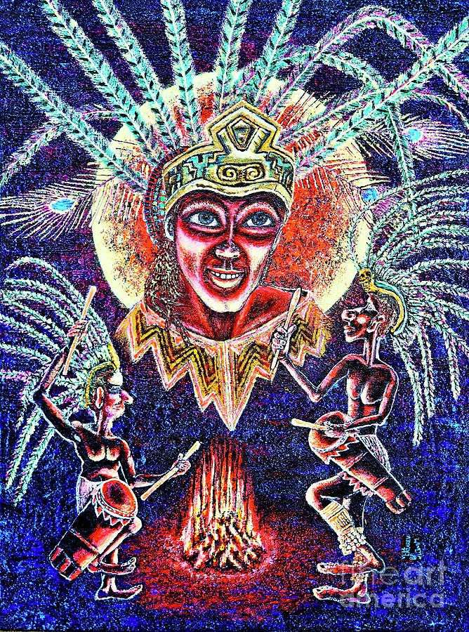 Aztec Fest Painting By Viktor Lazarev   Aztec Fest Viktor Lazarev 