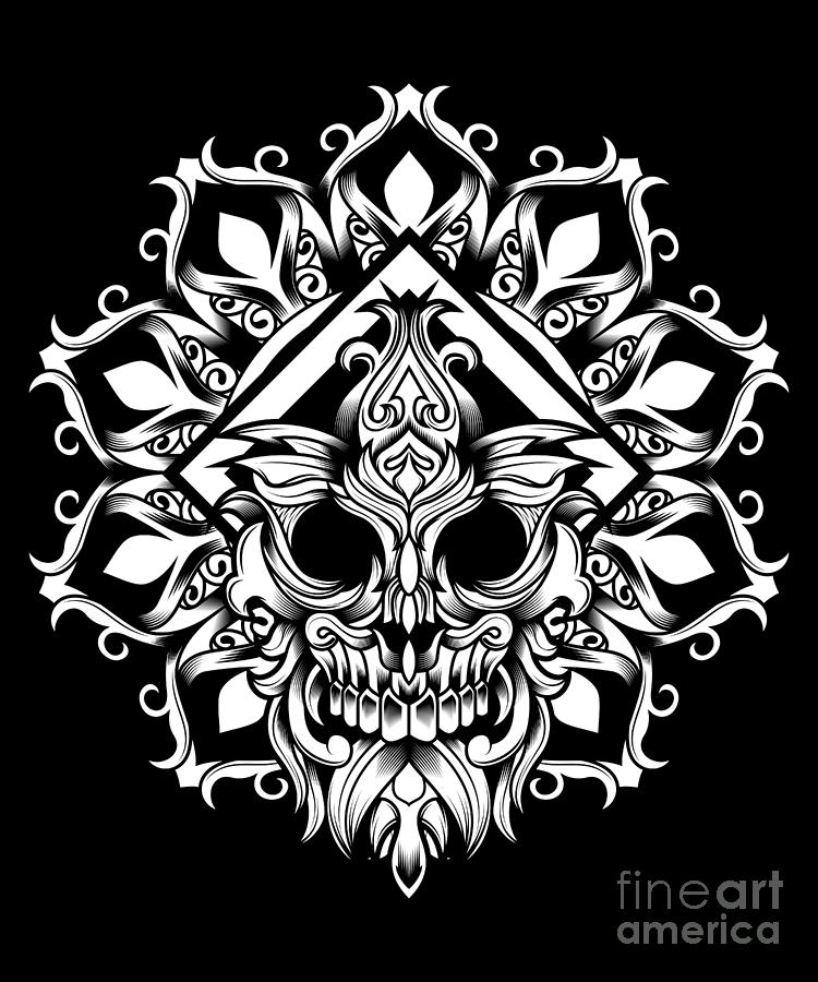 Aztec Flower Skull Maya Inca Civilization Culture Gift Digital Art by ...