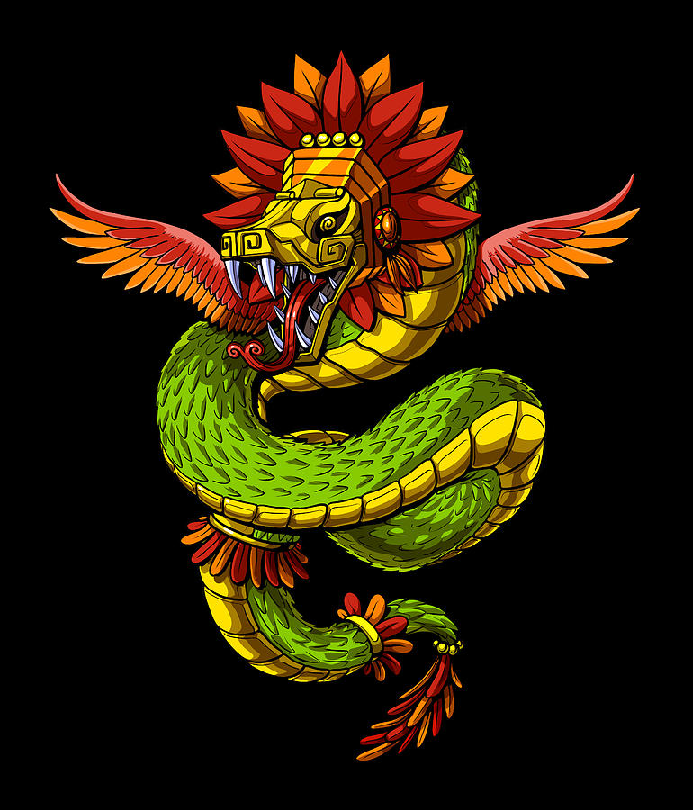 Aztec God Quetzalcoatl Digital Art by Nikolay Todorov Pixels