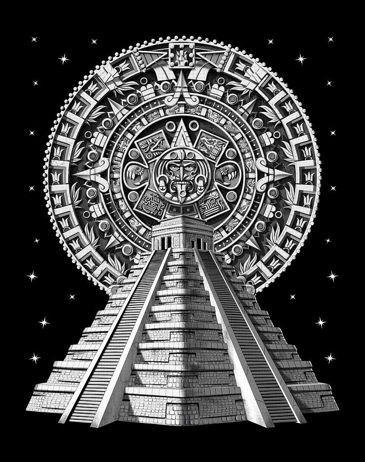 Aztec Pyramid Calendar Digital Art by Nikolay Todorov - Fine Art America