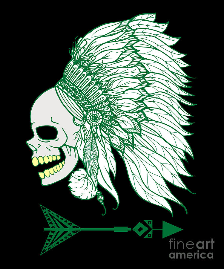 Aztec Warrior Skull Inca Maya Native Culture Gift by Thomas Larch