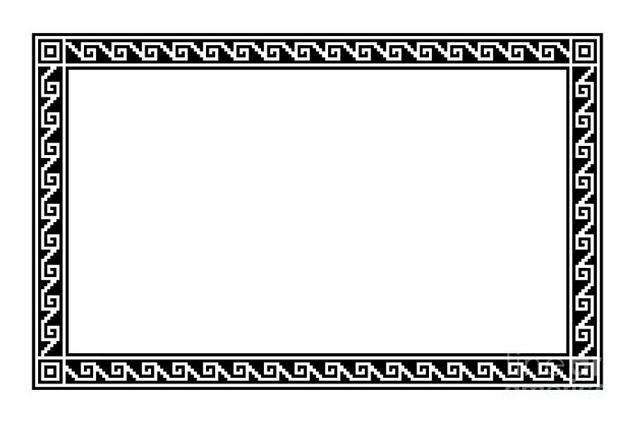 Aztec stepped fret motif, rectangular frame with meander pattern ...