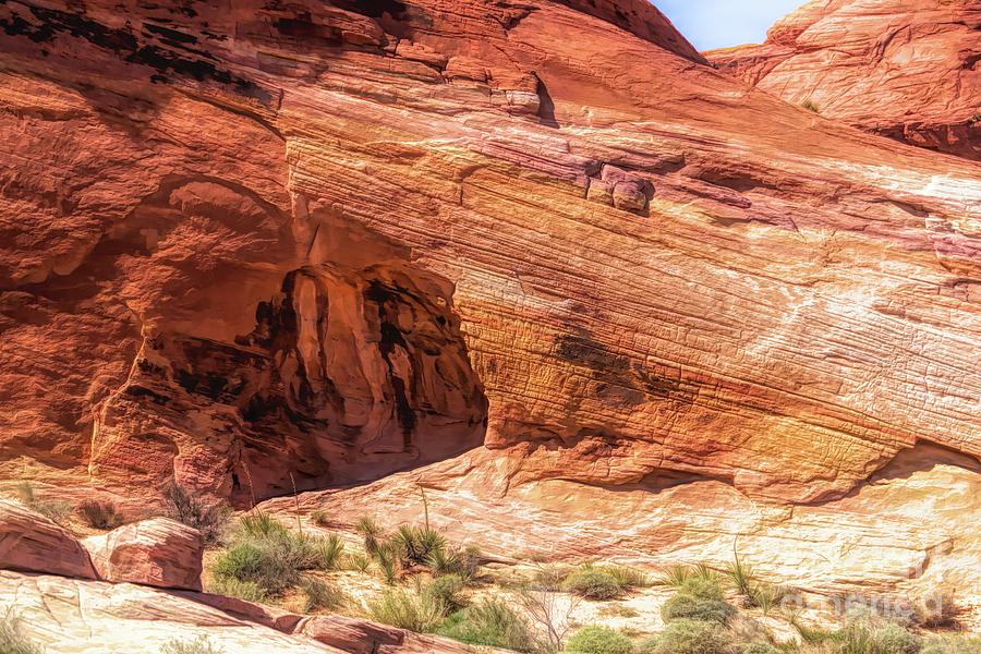 Nature Photograph - Aztec STone Orange Yellow Red Valley of Fire  by Chuck Kuhn