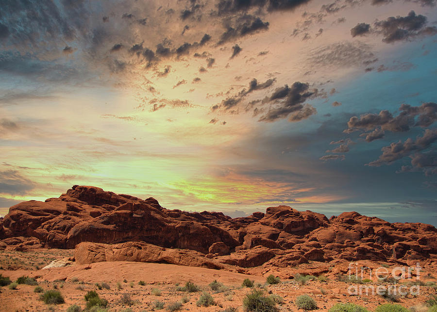 Nature Photograph - Aztec Stones 150 million yrs old Valley of Fire  by Chuck Kuhn