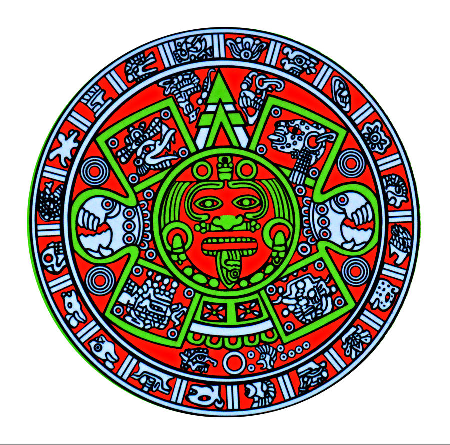 Aztec Pre Columbian Calendar Sun Stone Digital Art by Peter Ogden