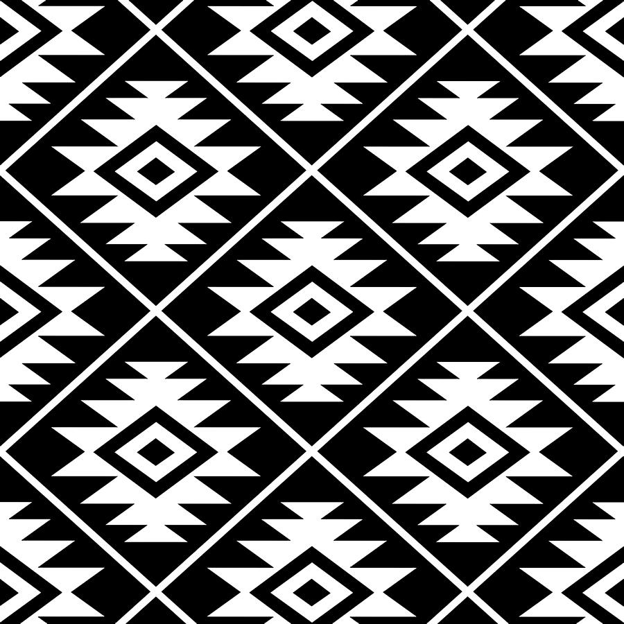 Aztec Symbol Big Pattern White on retro Painting by Roxanne Bailey | Pixels