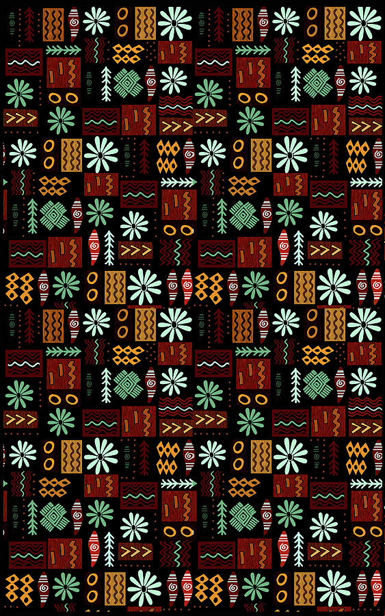 Pattern Mixed Media - Aztec Symbols by Andrew Hitchen Pattern Mixed Media - Aztec Symbols by Andrew Hitchen
