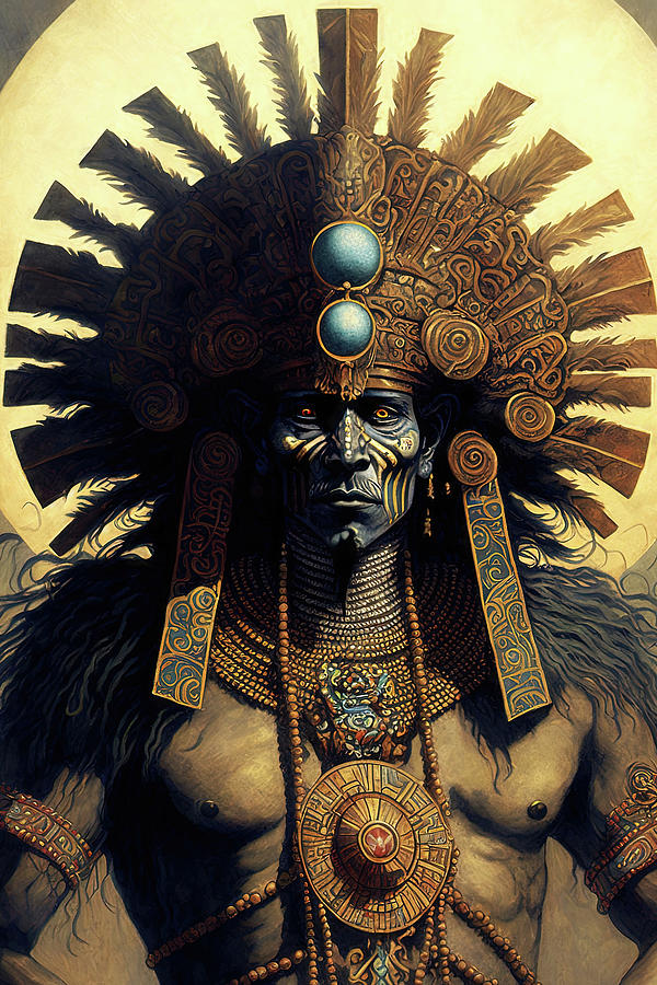 Aztec warchief, 01 Painting by AM FineArtPrints - Fine Art America