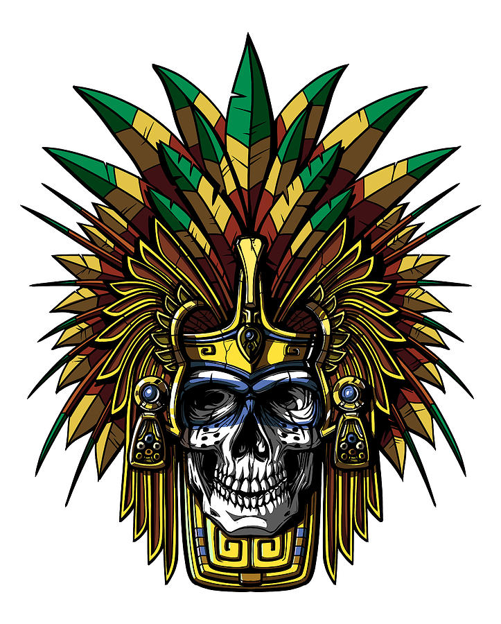 Aztec Warrior Skull Mask Digital Art by Nikolay Todorov | Fine Art America