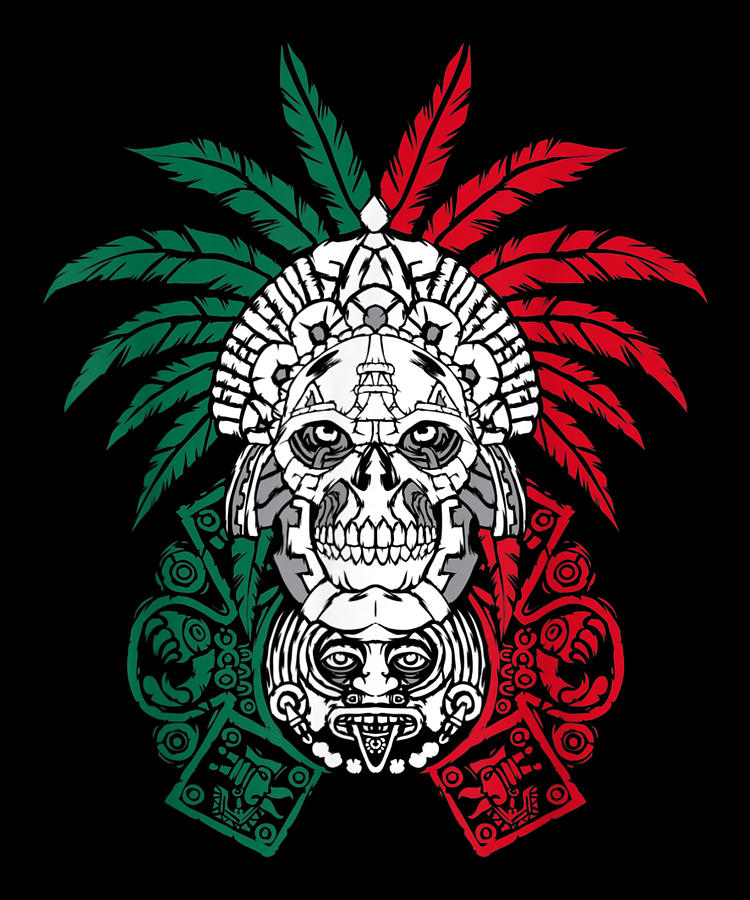 Aztec Warrior Skull Mexican Ancestors Mexico Digital Art by Shannon